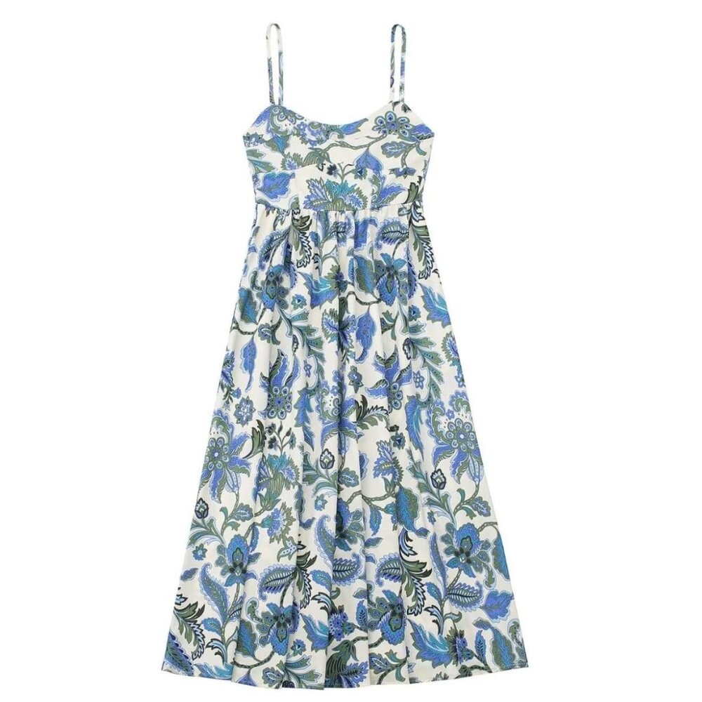 ZARA Paisley Printed Midi Dress size M